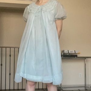 ❤️Darling vintage pastel blue 60s chemise and lingerie dress